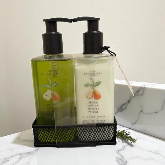 Pecksniff’s Pear & Vanilla Hand Wash + Lotion Set | 300 ml Each | With Caddy - Picture 1 of 1
